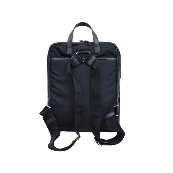 Prada Rucksack Logo Leather Navy Silver - Picture 2 of 8